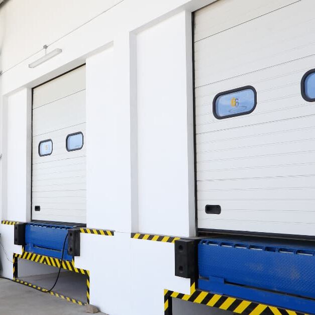 row of warehouse doors